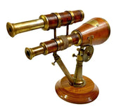 8 inch Nautical Antique Double Barrel Telescope Brass Telescope